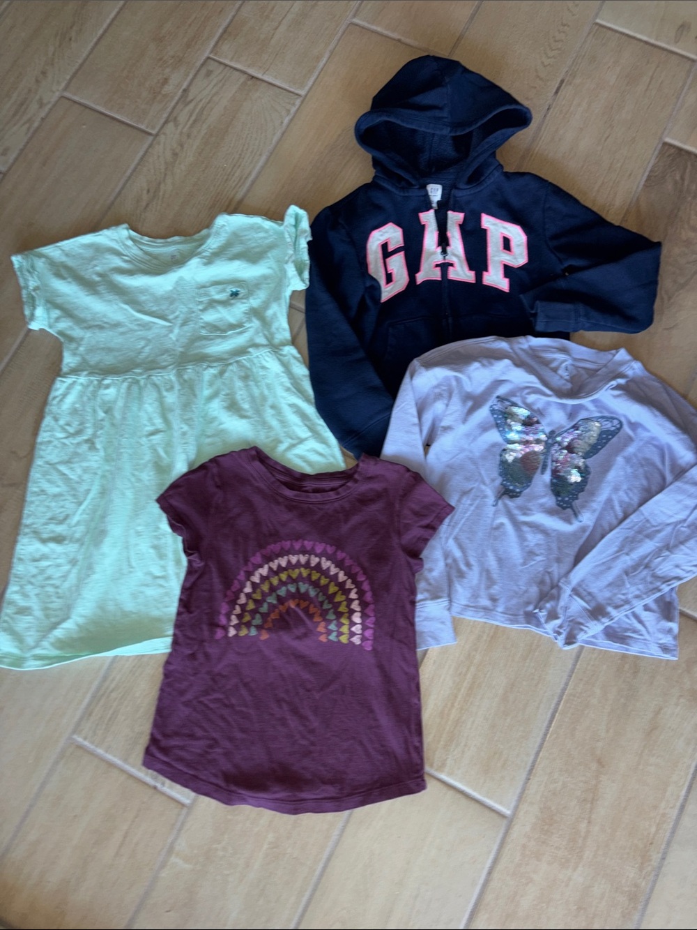 Girl’s bundle Gap dress, sweatshirt, long and short sleeve size Medium/8